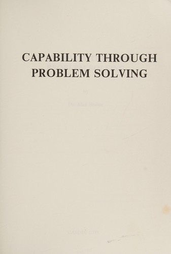 Cover for Capability through problem solving.