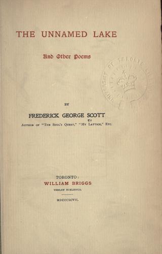 Cover for The unnamed lake, and other poems.