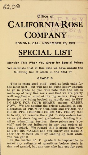 Cover for Special list