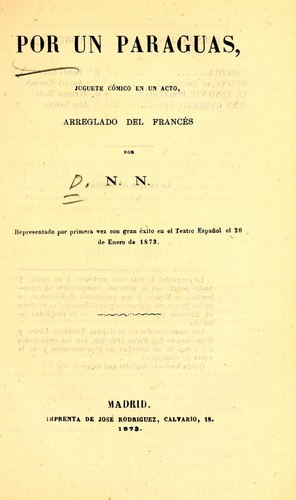 Cover for Por un paraguas
