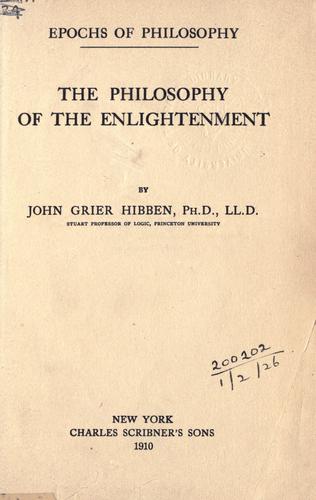 Cover for The philosophy of the enlightenment.