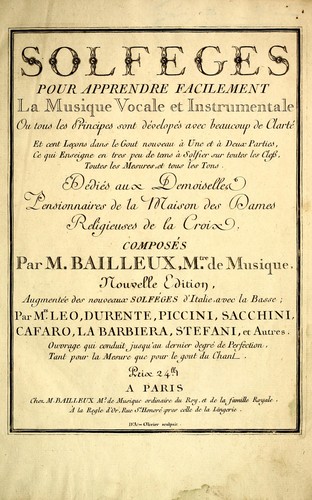 Cover for Solfeges pour apprendre facilement la musique vocale et instrumentale, ou tous les principes sont devélopés avec beaucoup de clarté ...