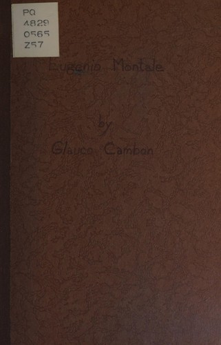 Cover for Eugenio Montale.