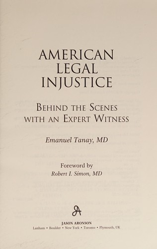 Cover for American legal injustice