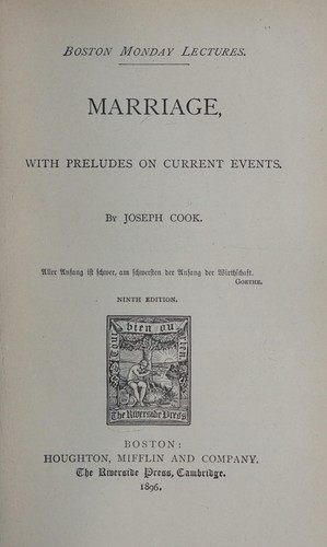 Cover for Marriage