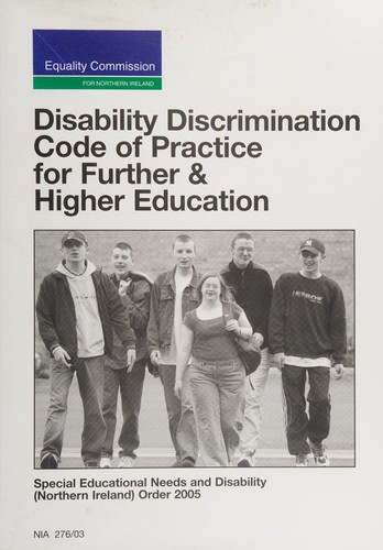 Cover for Disability discrimination code of practice for further & higher education