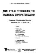 Cover for Analytical techniques for material characterization