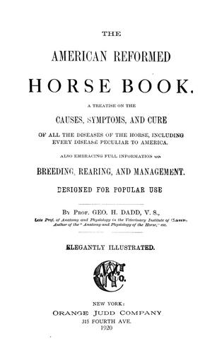 Cover for The American reformed horse book