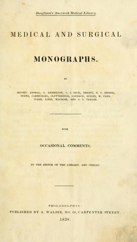 Cover for Medical and surgical monographs