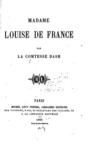 Cover for Madame Louise de France