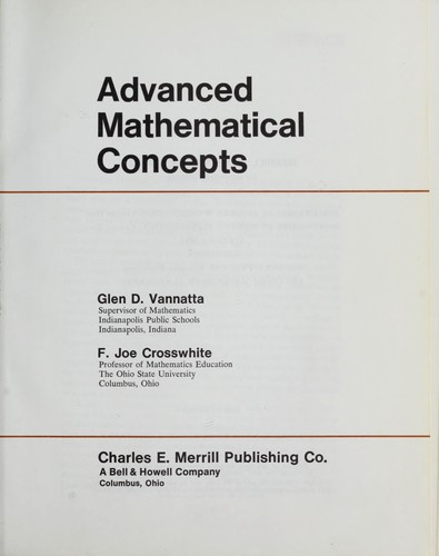 Cover for Advanced mathematical concepts (Merrill mathematics series for secondary schools)