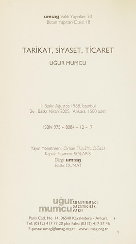 Cover for Tarikat, siyaset, ticaret