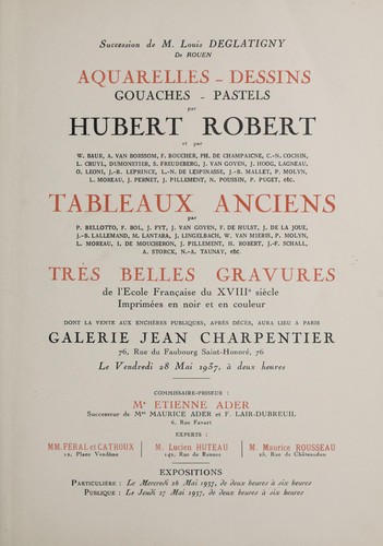 Cover for Aquarelles, dessins, gouaches, pastels par Hubert Robert