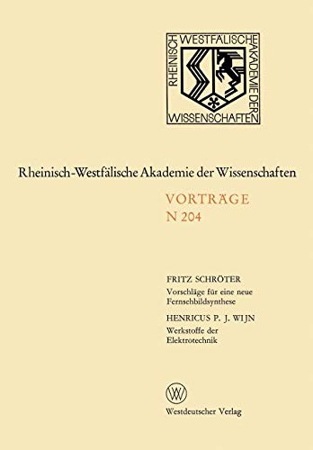 Cover for Vorschläge für eine neue Fernsehbildsynthese