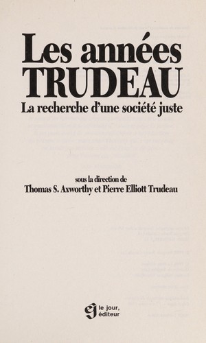 Cover for Les Années Trudeau