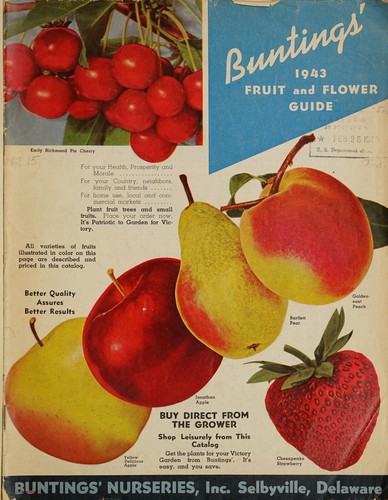 Cover for Buntings' fruit and flower guide, 1943