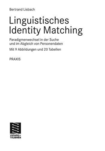 Cover for Linguistisches Identity Matching