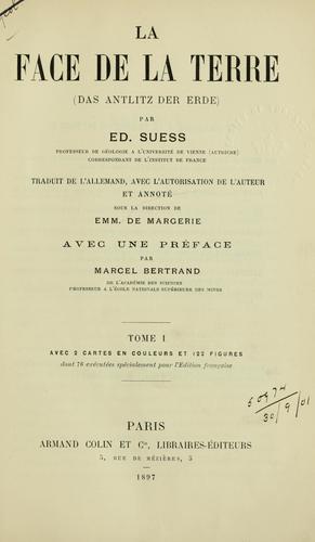 Cover for La face de la terre (Das Antlitz der Erde).
