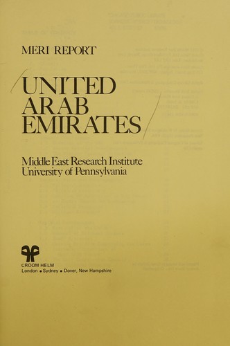 Cover for MERI report, United Arab Emirates