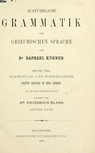 Cover for Ausführliche Grammatik der griechischen Sprache.