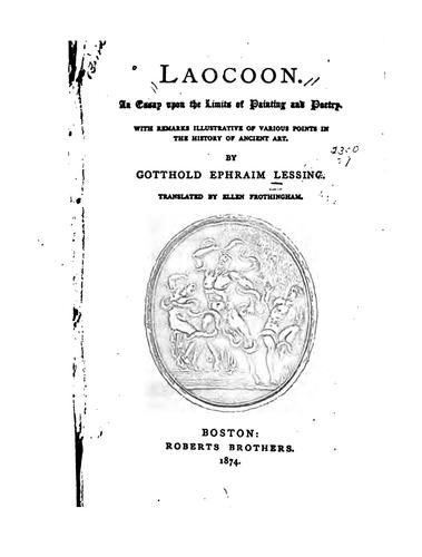 Cover for Laocoon: An Essay Upon the Limits of Painting and Poetry