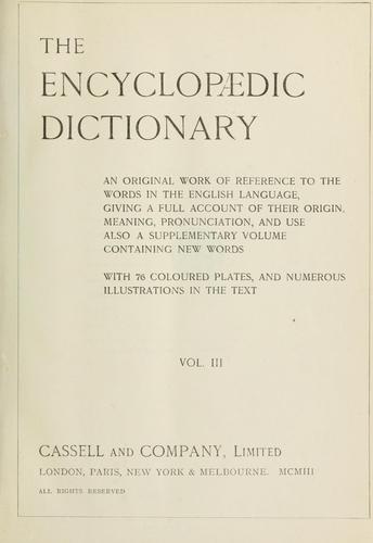 Cover for Encyclopaedic dictionary