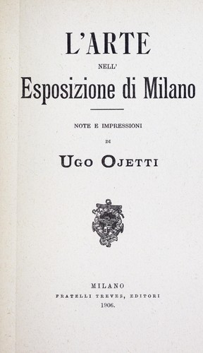 Cover for L'arte nell'Esposizione di Milano