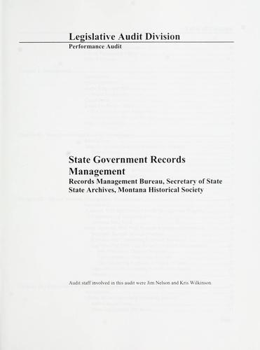 Cover for State government records management