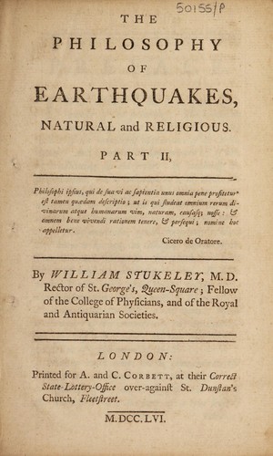 Cover for The philosophy of earthquakes, natural and religious