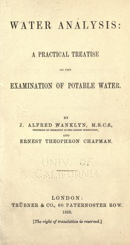 Cover for Water-analysis