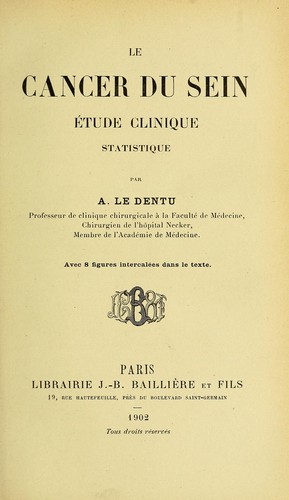 Cover for Le cancer du sein