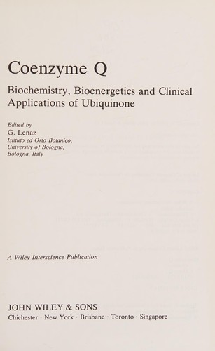 Cover for Coenzyme Q