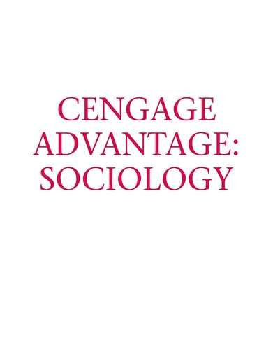 Cover for Cengage advantage, sociology