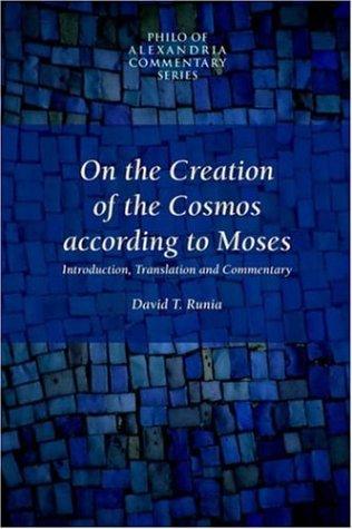 Cover for On the creation of the cosmos according to Moses
