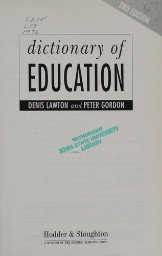 Cover for Dictionary of Education