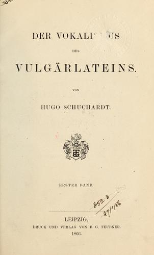 Cover for Der Vokalismus des Vulgärlateins