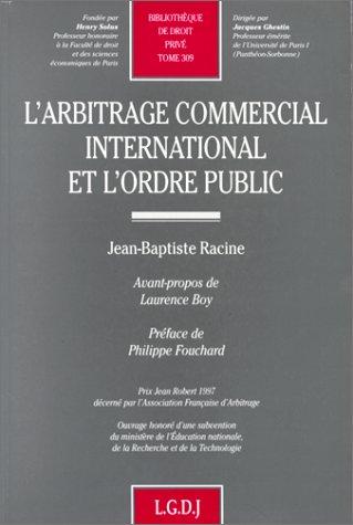 Cover for L' arbitrage commercial international et l'ordre public