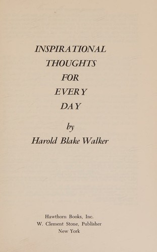 Cover for Inspirational thoughts for every day