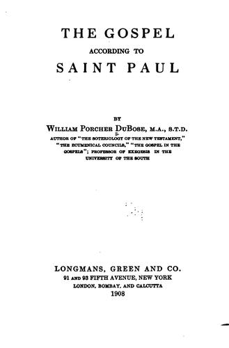 Cover for The gospel according to Saint Paul.