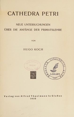 Cover for Cathedra Petri