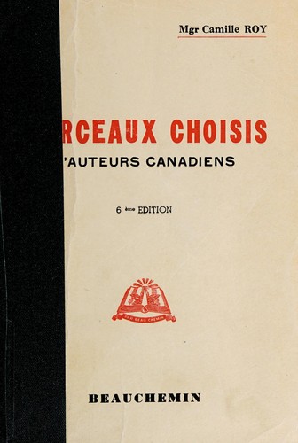 Cover for Morceaux choisis d'auteurs canadiens.