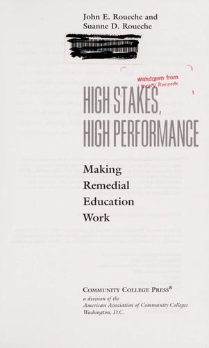 Cover for High stakes, high performance