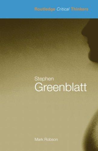 Cover for Stephen Greenblatt (Routledge Critical Thinkers)