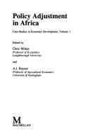 Cover for Policy Adjustment in Africa (Case-studies in Economic Development)