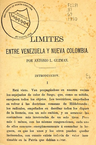 Cover for Límites entre Venezuela y Nueva Colombia