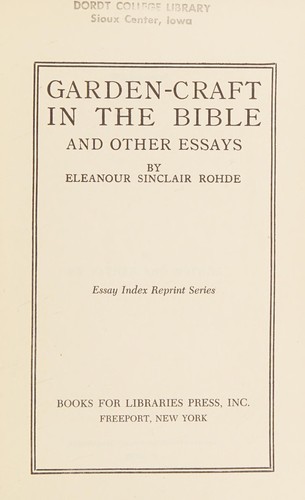Cover for Garden-craft in the Bible, and other essays.