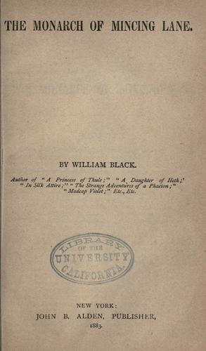 Cover for The monarch of mincing lane