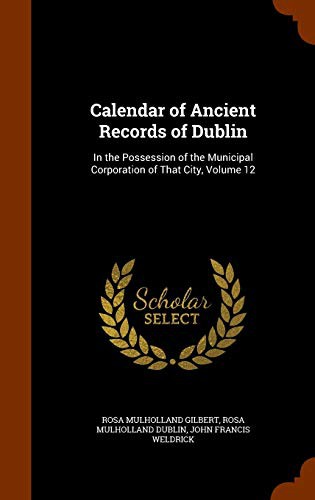 Cover for Calendar of Ancient Records of Dublin