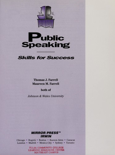 Cover for Public Speaking