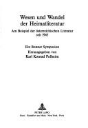 Cover for Wesen und Wandel der Heimatliteratur